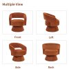 360 Degree Swivel Barrel Chair Modern Velvet Accent Chair Comfy Round Armchair Swivel Accent Chair for Living Room Orange