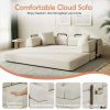 78-inch Modern Corduroy Sofa Bed with High-Density Foam - Convertible Sleeper Suitable for Guest Room, Home Office, Dorm, Space-Saving Folding Bed, Assembly, Corduroy Upholstery for Small Apartments & Multifunctional Furniture