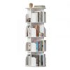 product-fancy-f5e1c137-a442-4f1e-984d-677517c5f6ad 3/4/5 Tier Rotating Bookshelf, 360° Spinning Bookcase for Small Spaces, Vertical Corner Storage Organizer Display Rack for Bedroom Living Room, White