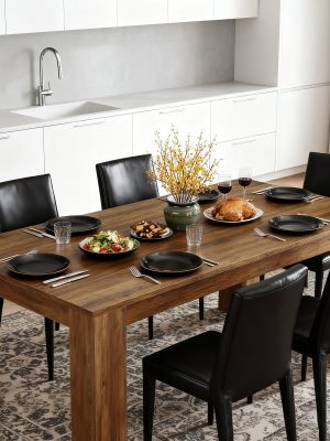 Rectangular Dining Table Measuring 63 Inches, Suitable for 4 to 6 Individuals, Perfect for Kitchen Or Dining Room Use, Featuring a Farmhouse Wooden Design