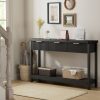 product-fancy-f5f4c1cc-8944-4c18-9650-4a1f962d8c89 51 IN Fluted Console Table with 3 Drawers, Modern Entryway Table with Metal Handles, Sturdy Solid Wood Design, Hallway Table with Storage, for Living Room And Hallway