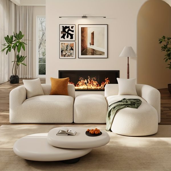 product-fancy-f6255b44-88d5-431f-983c-b89b5ae79e51 Boneless Cloud Couch Sectional, Modern Curved Back L Shape Modular Sofa with Ottoman Comfy Deep Seat Memory Foam Chenille Luxury Couches for Living Room, No Assembly Required