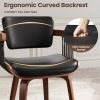 product-fancy-f67d4362-1d8f-456a-ad59-1c12b623e412 Two Ergonomic Wooden Dining Chairs, Curved Bentwood Backrest And Seat, High-Density Foam Cushion, Modern Semi-Armrest Kitchen Chair