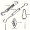 44pcs Sun Shade Sail Hardware, 304 Stainless Steel Material, Heavy Duty Sun Shade Sail Stainless Steel Hardware Kit, Suitable for Courtyard Garden Awning Hanging Installation