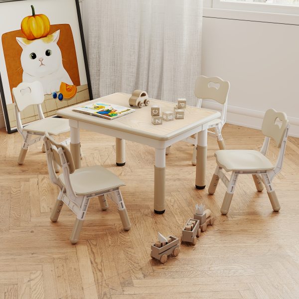 product-fancy-f68278e1-2667-4333-ae3e-17450cb2665a Adjustable Table And 4 Chairs, 23.6" Graffiti Desk