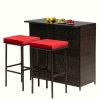 product-fancy-f6c84fa0-dc2c-4d39-a54b-d976d037660f Rattan Bar Set 3pcs Wicker Bistro Set Sturdy Frame Bar Height Table with Glass Table Top Storage Shelves 2 Bar Stools for Patio Poolside Porch Outdoor Indoor, Outdoor Bar Set, Patio Table And Chair Set, Outdoor Furniture, Patio Bar Set with Table, Outdoor Dining, Poolside Seating, Wicker Furniture, Rustic Bar, Patio Furniture Outdoor, Outdoor Bar Table And Chair, Outdoor Table And Chair Set, Outdoor High Top Table And Chair, Outdoor Dining Set, Patio Set Outdoor, Outdoor Patio Bar