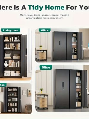 Lockable Metal Filing Cabinet, Metal Filing Cabinet, Used For Storing Documents And Office Supplies, Equipped With A Door And Shelves, Is A Modern Style Filing Cabinet, Convenient To Use And With A Small Footprint.