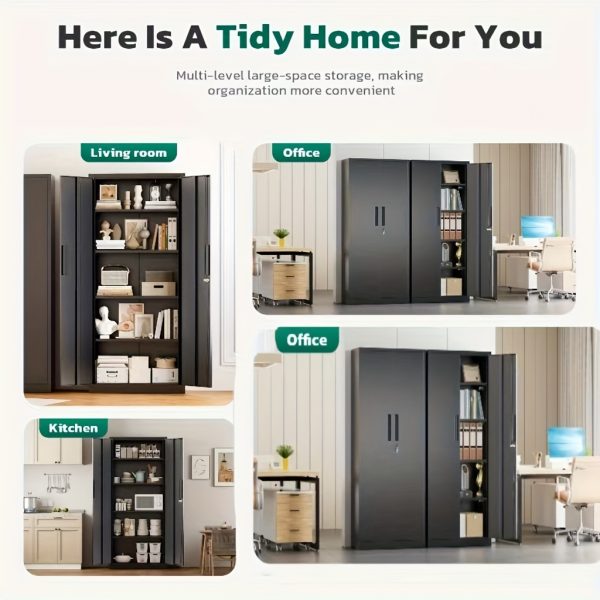 product-fancy-f76b8923-4b6c-41a9-83bb-6ac84eff7bcc Lockable Metal Filing Cabinet, Metal Filing Cabinet, Used For Storing Documents And Office Supplies, Equipped With A Door And Shelves, Is A Modern Style Filing Cabinet, Convenient To Use And With A Small Footprint.