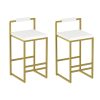product-fancy-f77480e6-584a-4117-abdf-0250915e1669 Set Of 2 Modern Oriental Style Bar Stools, Velvet Upholstered Counter Height Chairs with Backrest & Footrest, Golden Metal Frame Kitchen Island Dining Stools, Multi-Color & Multi-Finish New Asian Aesthetic