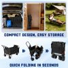 [Heavy Duty Folding Wagon] LEVELEVE Heavy Duty Folding Wagon-2-in-1 Collapsible Cart 400lb, 650lb Capacity All-Terrain Wheels W/Brakes And ASide Pockets