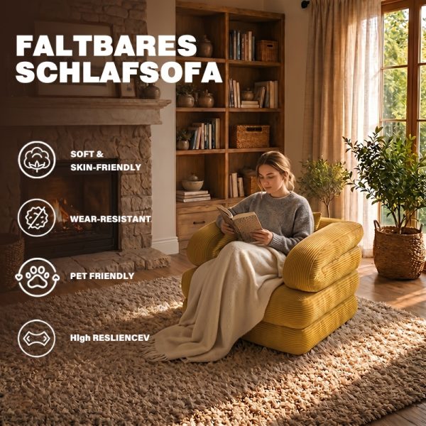 product-fancy-f7e0e078-35bb-46da-8a4d-4e6653ab9417 Modern Minimalist Folding Sofa Bed, Convertible Sleeper Chair for Adults, Folding Sofa Bed Couch with Pillow, Sleeper Chairs Single Size Floor Mattress