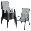product-fancy-f7f25dea-7929-47ab-b059-fa2bfafed833 8/6pcs Patio Chairs, All Weather Textilene Fabric & Metal Frame, W/Armrests, Strenthened Iron Spacers, 330 LBS, Outdoor Chairs Set For Backyard, Poolside, Garden