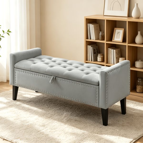 product-fancy-f7fc355c-ddd8-4c75-93d2-1b0477aad902 46.9" Storage Ottoman, Upholstered Bed Bench with Storage, End of Bed Ottoman
