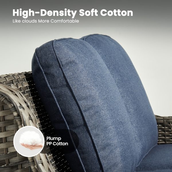 product-fancy-f821487d-0008-42f8-bdb2-8bb906c780c5 6pcs Outdoor Patio Furniture Set with Swivel Rocking Chairs, High Back Outdoor Sectional Sofa Sets with Side Table - Handwoven Rattan Outside Seating Sofa, Weather-Resistant Couch for Garden/Deck/Backyard/Decor