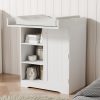 Foldable Baby Changing Station with 3 Drawers, White Diaper Table Organizer with Open Storage for Nursery
