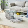 product-fancy-f8c09c6a-d6c7-48d4-97a1-540a490a2b2a Glass Coffee Tables for Living Room Round Coffee Tables Modern Double Layer Round Table Circle Coffee Table for Small Space Home Office, Durable And Not Easily Broken, Easy to Assemble, Fashionable Design Feel (42 Inch X 17 Inch)