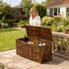 A Large Storage Desk Measuring 47.2 Inches, Featuring a Storage Box Equipped with Two Safety Gel Buffer Hinges. This Box Is Suitable for Use in The Living Room Or Bedroom, Can Support Up to 150 Pounds, Has Two U-Shaped Cutouts