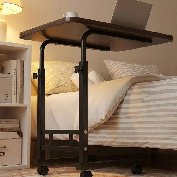 product-fancy-f8fc2139-3a59-4854-8b2a-2158232acc90 Adjustable Rolling Bedside Table with Wheels | C-Shaped Laptop Desk for Bed And Sofa, Small Mobile Overbed Table with Storage Shelves, Height Adjustable Nightstand for Home, Office And Living Room