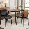 product-fancy-f9271257-7b59-4c87-8af0-63d145978769 Padded Seat & Backrest - Modern Faux Leather Dining Chairs - Set Of 2 - Metal Legs with Adjustable Feet - for Kitchen, Dining Room, Office