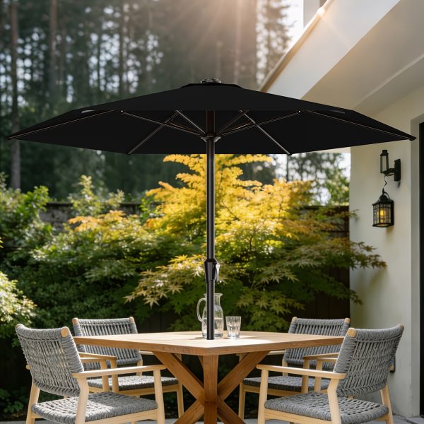 product-fancy-f93692fb-02d2-4406-b557-1b6677cccfbf 9FT Outdoor Patio Umbrella, Market Table Umbrella with Crank & 6 Sturdy Ribs, UV Protection Windproof, Pool Umbrella Perfect for Deck, Backyard, Lawn And Garden