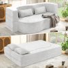 product-fancy-f948da9f-9706-486a-8f84-6834adaef2e2 Convertible Folding Sofa Bed, 78" Full Size Floor Sleeper Couch, Faux Rabbit Fur Full Foam Futon Loveseat for Living Room Bedroom, No Assembly Required