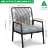 [Rattan Dining Chair Set] Outdoor Rattan Dining Chair Set of 2/4, Wide Outdoor Rattan Chair with 21-Inch Seat Width, Ergonomically Curved Backrest, Removable Cushion, Suitable for Patios, Lawns, Gardens, Backyards, Poolside, Balconies, and Other Spaces, Rattan Patio Chair