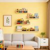 product-fancy-f9927c8d-a498-4f14-bf2f-52815fba774f 5pcs White Nursery Bookshelves Set - DIY Floating Shelves with 5-Tier Storage (32in, 2x16.5in, 2x10in) - Wall-Mounted Kids Room Shelving Suitable for Nursery, Room, Kids' Room - Easy Assembly, Space-Saving Bookcase