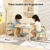 product-fancy-f99710af-56a3-4a70-9821-56d8379a6960 Kids Table and Chair Set with 2 Sloth Chairs - Toddler Activity Table & Sage Green Chairs Suitable for Playroom,, Classroom, Assembly, Cute Animal Design for Room Furniture, Study Table for