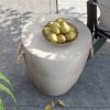 product-fancy-f9a1a17d-163e-4574-81fd-c3fa1f63a95e Concrete Outdoor End Table, 17'' Hemp Rope Side Table, Light Gray, Farmhouse Style, Modern Art Patio Side Table, Concrete Garden Stool
