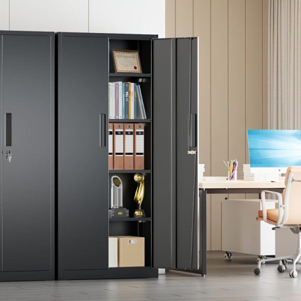 product-fancy-f9a95779-78be-4bfc-81ea-dfbeeecd6aa9 Lockable Metal Filing Cabinet, Metal Filing Cabinet, Used For Storing Documents And Office Supplies, Equipped With A Door And Shelves, Is A Modern Style Filing Cabinet, Convenient To Use And With A Small Footprint.