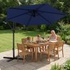 product-fancy-f9b88d88-50f3-49f0-885a-b7606b7d1a0c 10-Foot Cantilever Patio Umbrella Featuring an Infinite Tilt Mechanism, Offset Outdoor Umbrella with a Cross Base, Durable Crank Lift Market Umbrella Suitable for Yards, Gardens, And Decks (Weighted Base Sold Separately)