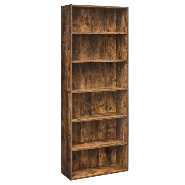 6-Tier Open Bookshelf Display - Space-Saving Bookcase for Home Office & Living Room, Book Organizer with Storage, Dining Room Shelf