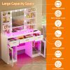 product-fancy-fa071b04-501e-460c-9e39-3023499d1b25 TOMNK Large Dressing Table with LED Mirror, Makeup Vanity, 3 Drawers, 4 Shelves, Ample Storage Space, Suitable for Bedrooms And Bathrooms, in White