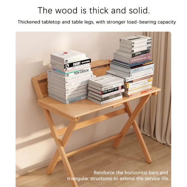 product-fancy-fa3b98c7-383c-4932-8976-a842630fd1ca Foldable Solid Wood Computer Desk Suitable for Home, Small Space Desk with Bedside Writing Table, Foldable Study Desk for Dorm, Apartment, Bedside Writing Table, Wood, Compact Foldable Furniture for & Students