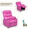 product-fancy-fa7c0447-b375-4863-bf1b-ff13e71f7af9 Girls' Pink Velvet Recliner Chair with Cup Holder & Storage Pocket - Heavy-Duty 300lb Capacity, Ergonomic Backrest & Armrests, Manual Recliner with Safety Belt - Modern Soft Cushioned Lounge Chair for Kids & Teens, Easy Assembly, Ideal for Bedroom, Living Room, Home Theater - Durable Wood Frame & Fabric, Ideal Gift for Girls 3-12 Years (Pink, Purple, Black, White, Grey Available), Lounge Chair for Teens, Comfortable Sitting, Playroom Seating, Stylish Recliner, Highcapacity Recliner, '