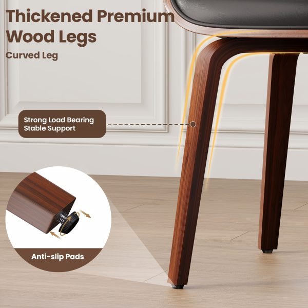 product-fancy-fac50b37-a6cb-4281-ac1f-9ab7ac83b42a Two Ergonomic Wooden Dining Chairs, Curved Bentwood Backrest And Seat, High-Density Foam Cushion, Modern Semi-Armrest Kitchen Chair