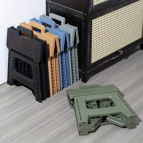 product-fancy-faeb8dec-22ef-43a1-8aa7-188a681eeaae Heavy-Duty Thickened Portable Folding Stool with Handle - 1 Pack Square Plastic Collapsible Stool for Indoor, Gatherings, Picnic, Fishing | Durable PP, Adult-Supporting up to 330lbs, No Electricity or Batteries Needed
