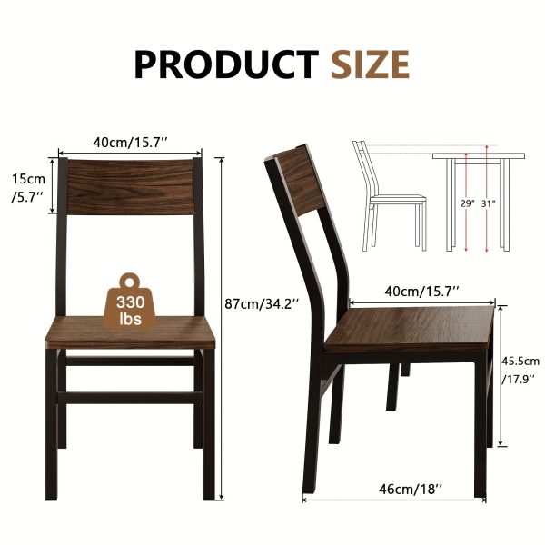 product-fancy-fb02adfa-be30-4eb2-9f56-602f9e31e543 Dining Chairs Set Of 6, Modern Kitchen Chairs With Backrest, MDF Board And Metal Legs, Dinner Chairs For Dining Room, Kitchen And Living Room, Espresso/Black/Rustic Brown/Walnut Optional.