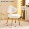 product-fancy-fb0abdde-a349-4c1b-919b-9cf0be1a0771 Bonnlo Cute Armless Vanity Chair | Modern Desk Chair With Wood Legs, Plush Chenille Velvet Cloud-Back Comfy Makeup Accent Chair For Bedroom Living Room Office