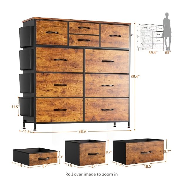 product-fancy-fb4661fb-6fad-427e-a399-05fca109fd3f Storage Cabinet, Office File Cabinet, Large Capacity Multi-Layer Drawer And Side Storage, Side Bag, Metal Frame, Stable Storage Cabinet