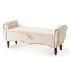product-fancy-fb7ab9f8-22e1-4f66-9885-92fd164c6557 Mid-Century Modern Large Capacity Wooden Storage Box, Bedroom End of Bed Chair with Roll-Up Arms - Spacious Storage Space, Flip-Top Design, Perfect for Bedroom, Living Room, Hallway - Durable, Sturdy, Easy to Assemble