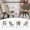 product-fancy-fbd0e37e-541a-4dc3-bd5e-a1cac5161ad0 Set Of 2/4 Dining Chairs - Boucle Upholstered Kitchen Chairs with Curved Backrest & Metal Legs - Mid Century Modern Round Dining Room Chairs for Vanity, Living Room