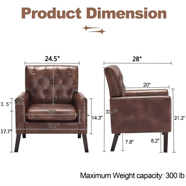 product-fancy-fbe31e0b-40b5-43ad-af21-bc76785715b7 Medieval-inspired Modern Decor Chair, Faux Leather Reception Office Chair-leather Club Chair Suitable for Living Rooms, Bedrooms, Or Waiting Areas.