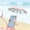 product-fancy-fc141592-a715-47a7-8f34-765f0be5790a 1 Set (Umbrella *1pc And Phone Suction Cup *1pc) New Arrival - Portable Phone Sunshade Folding Umbrella Designed Specifically for Phones, with Suction Cups, Suitable for Beaches, Camping, Photography And Videography