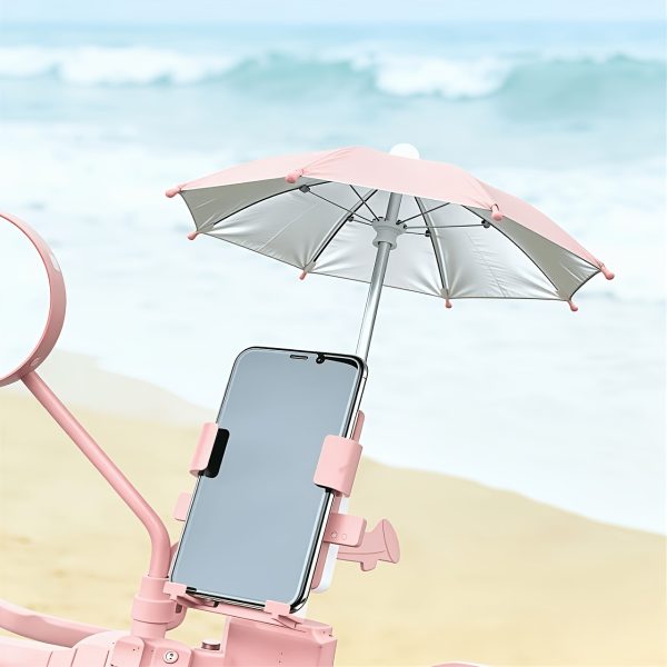 product-fancy-fc141592-a715-47a7-8f34-765f0be5790a 1 Set (Umbrella *1pc And Phone Suction Cup *1pc) New Arrival - Portable Phone Sunshade Folding Umbrella Designed Specifically for Phones, with Suction Cups, Suitable for Beaches, Camping, Photography And Videography