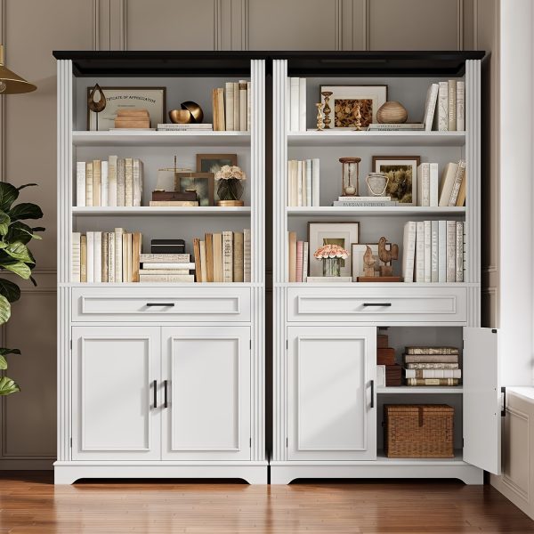 product-fancy-fc228eaa-374b-4f8e-b7c8-86edb5d9c0f5 Farmhouse Bookcases with Doors And Drawer, 6 Shelf Display Storage Shelves 70 in Tall Bookshelf for Home Office