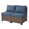 product-fancy-fcac7dcd-3c17-43ab-bb1d-587586b63a6b RAISED Patio Furniture Set, 2piece/3piece/4piece/6piece Wicker Outdoor Patio Furniture Sets with Cushions And Coffee Table, Outdoor Sectional Boho Patio Conversation Set Sectional Sofa for Backyard, Porch, Beige/Blue