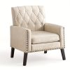 product-fancy-fcaf22d1-bc9b-4620-b60e-f02456f8deb4 Medieval-inspired Modern Decor Chair, Faux Leather Reception Office Chair-leather Club Chair Suitable for Living Rooms, Bedrooms, Or Waiting Areas.