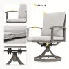 9pcs Aluminum Outdoor Patio Dining Set, 8 People Swivel Dining Chair Set, Outdoor Patio Furniture Set for Garden