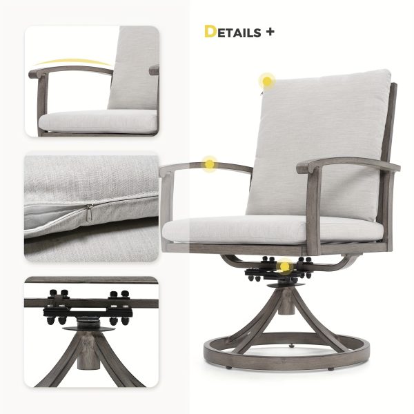 9pcs Aluminum Outdoor Patio Dining Set, 8 People Swivel Dining Chair Set, Outdoor Patio Furniture Set for Garden